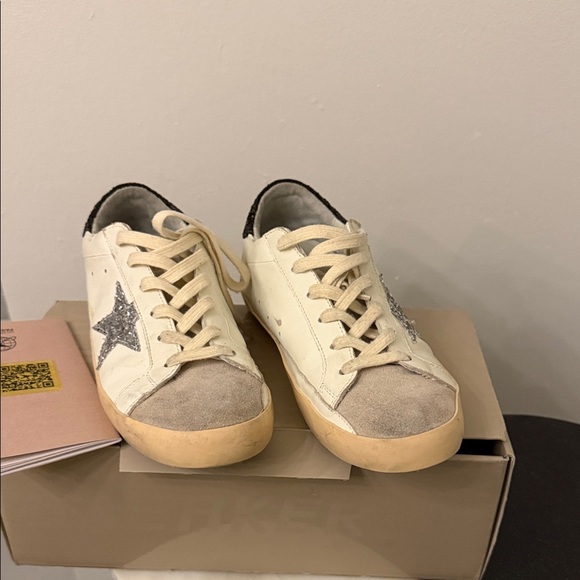 Golden Goose Cream Sneakers with Silver Star - Picture 2 of 10